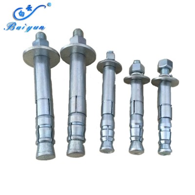 Hot ZincZinc(Yellow,White,Blue,) Plated Hex Head Carbon steel Mechanical Sleeve Anchor Expansion Bolt M6 M8 M10 M12